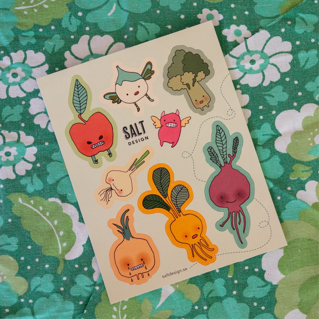 Stickers på ark Salt design